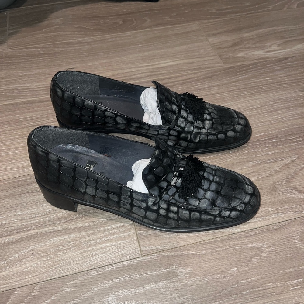 Stuart Weitzman Tassels Crocodile Pattern Leather… - image 8